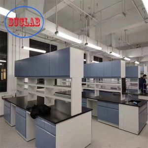 Cheap Wooden Steel Laboratory Bench Customizable Dimensions L*1500/750 W *800 /850mm H for sale