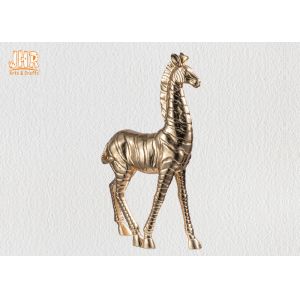 Standing Gold Leaf Polyresin Animal Figurines Zebra Sculpture Table Statue Decor