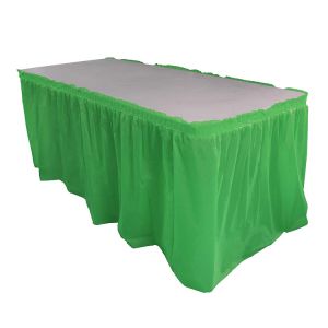 Ruffled Disposable Plastic Table Skirts With Built - In Adhesive Line