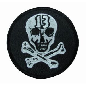 Iron On Backing Custom Embroidered Patch Polyester Twill Skulls Logo