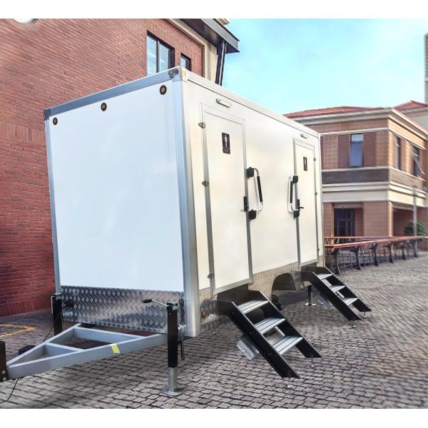 Quality 1 Step Push Foldable Mobile Toilet Trailer With RV Toilet Clean And Waste Water Tank wholesale