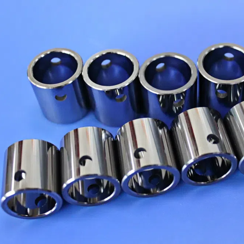 Non-Magnetic WC-Ni Alloy Tungsten Carbide Sleeve with Precision Holes for MRI & Semiconductor Equipment