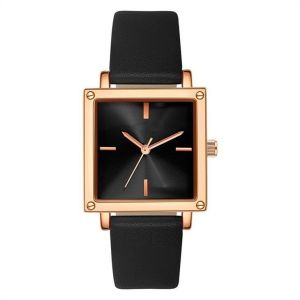 Leather / Mesh Strap Women Quartz Wrist Watch 30M Life Waterproof Square Non