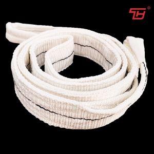 China Double Ply 1T White Color Polyester Flat Webbing Sling For Stainless Steel Factory on sale