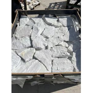 White Marble Irregular Random Flagstone for Wall, Loose Stone Wall Cladding