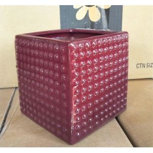 Small Square 12x12x12cm Glazed Ceramic Indoor Pots