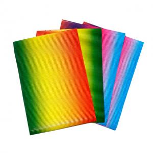 China Rainbow Color Corrugated Paper Board Hobby DIY Colourful A4 Size Sheet on sale