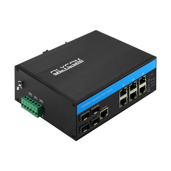RoHS CE 6 UTP Port rugged Industrial Managed Ethernet Switch IP40 Protection