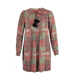 Casual Round Neck Large Size Ladies Clothes Abstract Print Oem Service