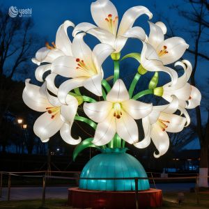 Chinese Lantern Factory Handmade Plant Flower Lantern Lily Sculpture Lantern