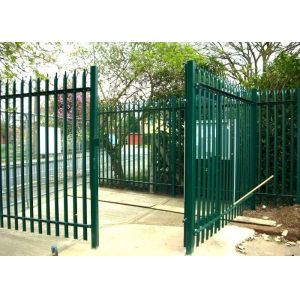 Wearproof 1.8 M Palisade Fencing , 17 Pales Galvanized Security Fencing