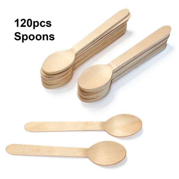 160mm Small Round Biodegradable Wooden Spoons Environmental Protection