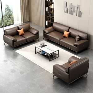 Office Conference Room Sectional Sofa Set 1 1 2 with Tea Table in Italian Design