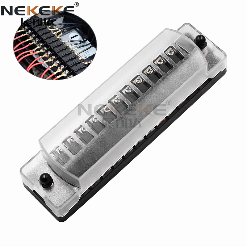 12 Way Waterproof 12 Volt Marine Fuse Panel Heat Resistance With Negative Bus