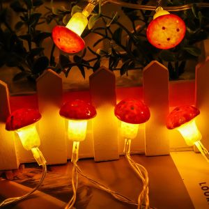 Mushroom String Lights LED 8 Modes Battery Powered Fairy Lights for Girls