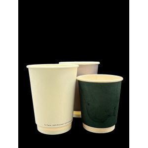 Cheap Custom Printed 8oz Double Wall Paper Cup Compostable Biodegradable for sale