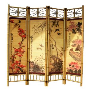 Room Dividers Movable Bamboo Screen For Home Decoration Folding Partition