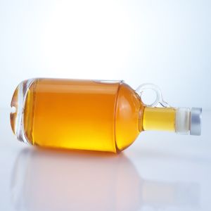 750ml Glass Spirits Bottle for Vodka Rum Tequila Featuring Ring Handle at Neck