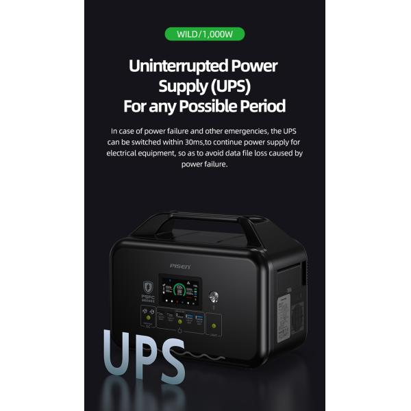 USB-C/A MPPT Powerstation Camping Solar Lifepo4 Power Station 1000 Watt