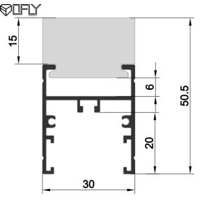 Oblong Suspended LED Profile 36*20mm Aluminum LED Profile For LED Strip Lighting