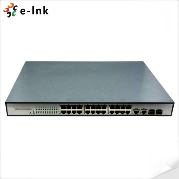 Quality 10/100/1000Mbps PoE-PSE Fiber to Copper Ethernet Switch: 4 SFP + 24 PoE wholesale