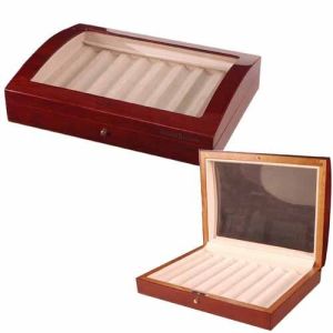 Custom Glossy Wood Pen Box Lacquer Durable Wooden Pen Case With Carved Logo