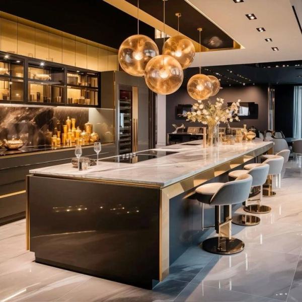 Quality High End Gloss Paint European Frameless Design Modular Kitchen Cabinets With Soft Closing Drawers wholesale