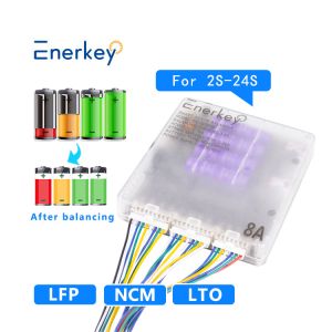 Enerkey BT Mobile App Smart Active Equalizer 8a Lifepo4 Active Cell Balancer For RV Energy Storage