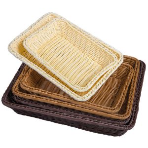 China Small Home Table Fruit Towels Woven Storage Basket 30x20x7CM on sale