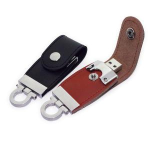 China Leather Keychain USB Flash Drives Logo Debossed Printing on sale