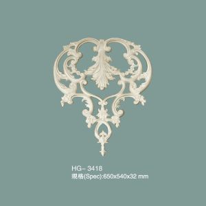 Cheap Decorative Wall Ornamental Moulding Polyurethane Decor Onlay Scroll HG-3418 for sale