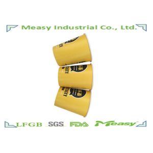 Double PE Coated insulated Cold Paper Cups In Yellow and Black Printing
