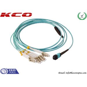 MPO to 8 LC OM3 OM4 Optic Fiber Patch Leads 8 Cores 12 Cores Patch Cord