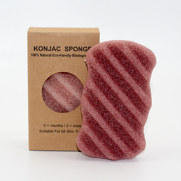 12.5*7.0*2.8cm Wave Shaped Charcoal Body Sponge Konjac Exfoliator Sponge For Body