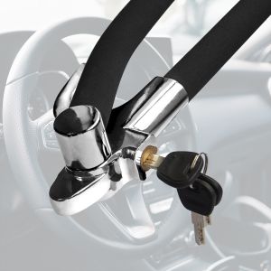 MONOJOY Foldable Steering Wheel Lock Heavy Duty Anti Theft Clamp Device