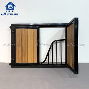 China Low Maintenance Horse Stable Barn Doors And Window Bamboo Or Glass Fillin Black Powder Coated Galvanized Pipes on sale