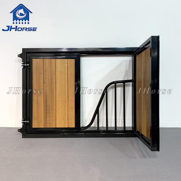 Quality Low Maintenance Horse Stable Barn Doors And Window Bamboo Or Glass Fillin Black Powder Coated Galvanized Pipes wholesale