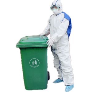 China PPE Isolation Protective Coverall Chemical Hooded Hospital Hazmat CAT III Type 3b 4b on sale