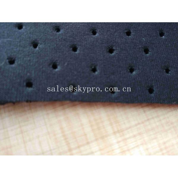 Quality Breathable Black Mesh Neoprene Perforated Rubber Sheet with Spandex Nylon Polyster wholesale