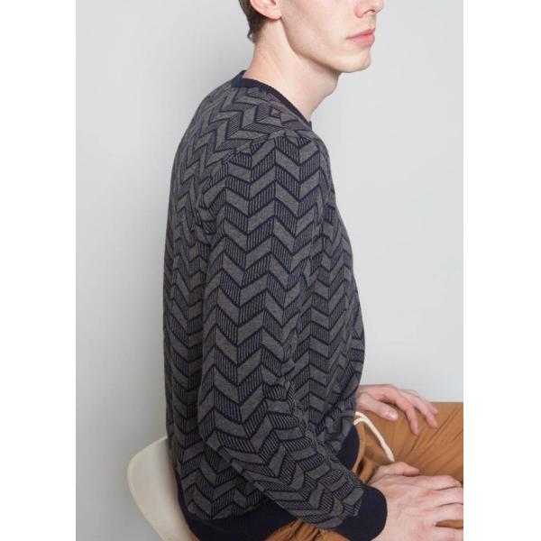 Half Wool / Cotton Double Layer Sweater , Jacquard Winter Pullover Sweaters