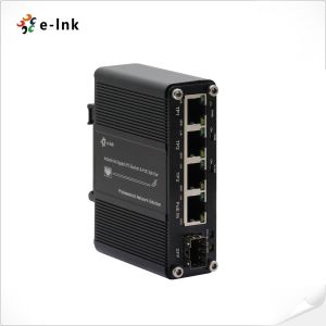 Mini Industrial 3-Port 10/100/1000T + 1-Port 100/1000X SFP PD Switch with PoE Splitter Function