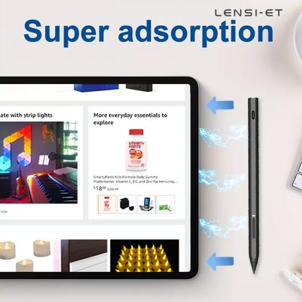 Tilt Function Tablet Stylus Pencil Aluminum Custom Stylus Pens 10 Hours Working Time