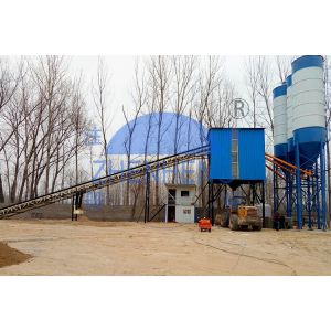Fast Compact HZS60 Concrete Batching Plant, Stable Performance Cement Mixing