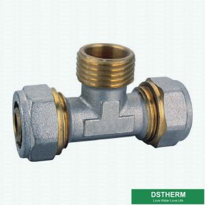 Customized Male Threaded Tee Compression Brass Fittings Screw Fittings For Pex