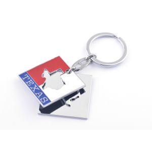 Silk Screen Printing Engraved Metal Keychains Engraved Silver Key Ring