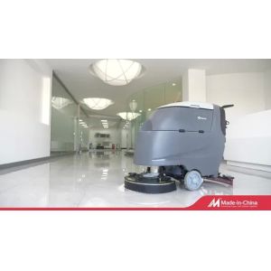 Hand-Push Floor Scrubber with 55L Solution Tank 60L Recovery Tank and Disc Type
