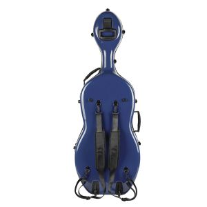 Full Size Durable Fiberglass Cello Hard Case With Wheels Blue Color