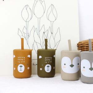 Wholesale Available Printed Silicone Drinking Cup With Straw - High Durability