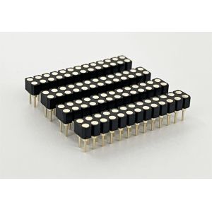 2.54mm Dual Row PCB H3.0mm 7.4mm Straight Brass Machined Round Female Header