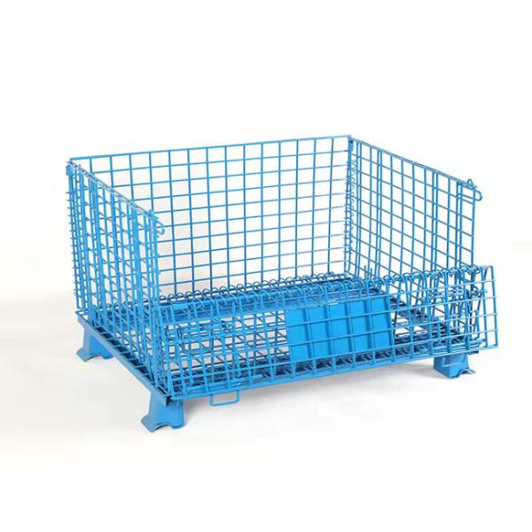 Plastic Spraying Logistics Turnover Wire Mesh Storage Cages 50x100 Movable